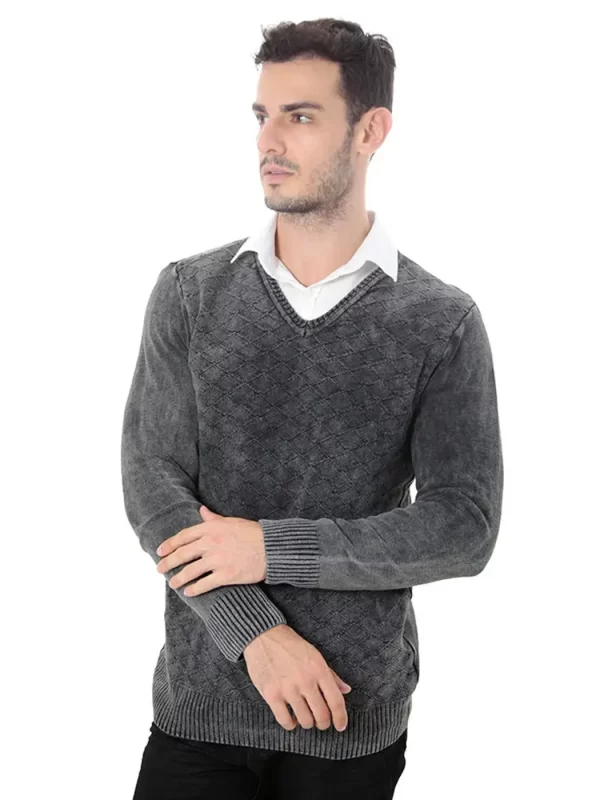 Suéter Tricot 3D Estonado Bariloche Preto - Imagem 2