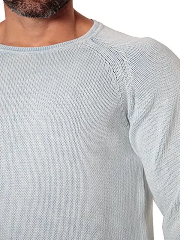 Suéter Enck Tricot Raglan Gola O Azul Claro - Imagem 2