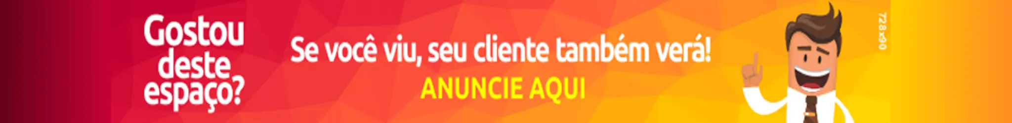 Banner publicitário com a frase "Gostou desse espaço?".