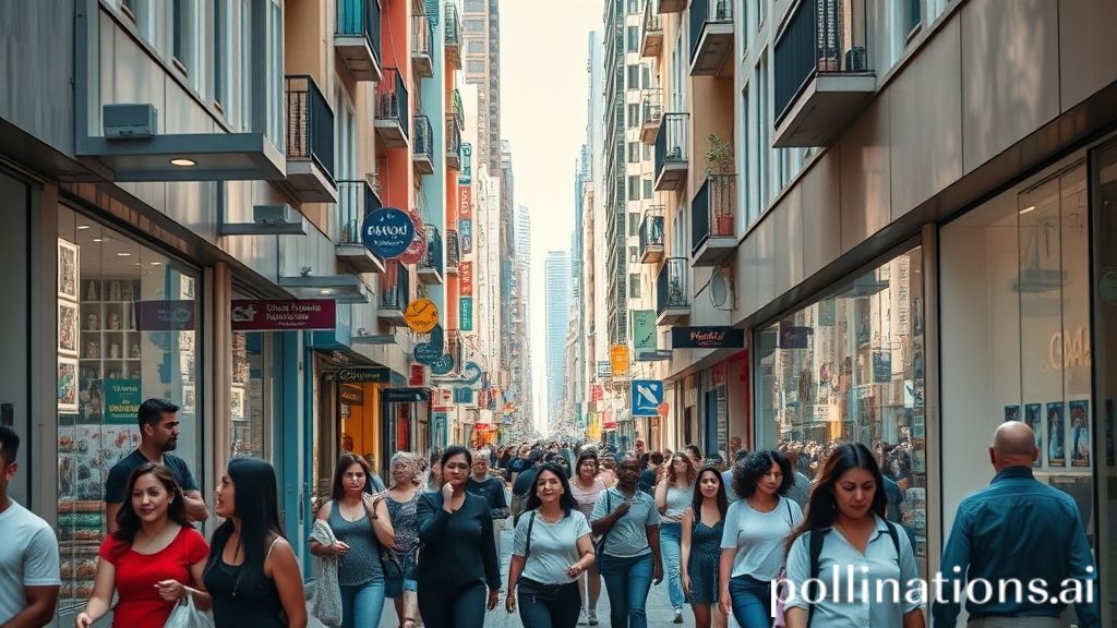 Cena vibrante de rua comercial no Capão Redondo, São Paulo, com lojas e pessoas, simbolizando o dinamismo das empresas locais e o empreendedorismo.