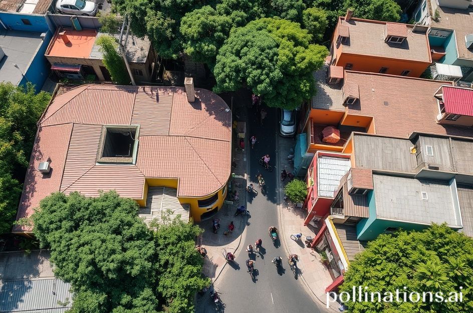 Vista aérea do Jardim Comercial no Capão Redondo, São Paulo, mostrando casas e comércio local vibrante.